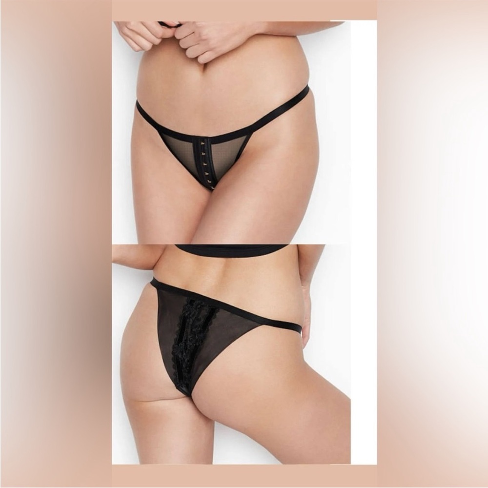 Victoria's Secret Black Lace Thong Panties